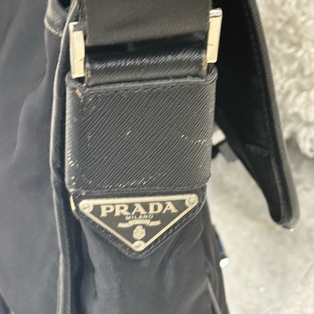 Prada Enameled Metal Triangle Messenger Bag - Picture 7 of 16